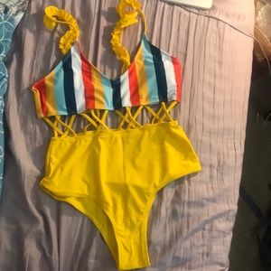 Yellow One-Piece Swimsuit